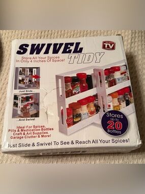 Swivel Tidy Spice Rack Organizer - White